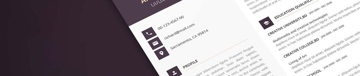 Free Creative Resume Template (PSD)