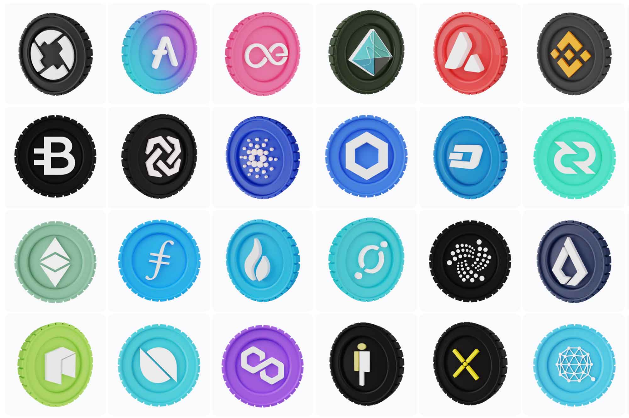 Free Cryptocurrency 3D Icons (PNG, BLEND)