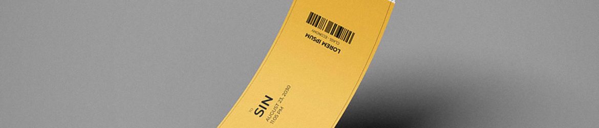Free Curled Ticket Mockup (PSD)