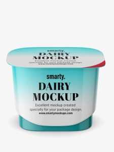 Free dairy container mockup