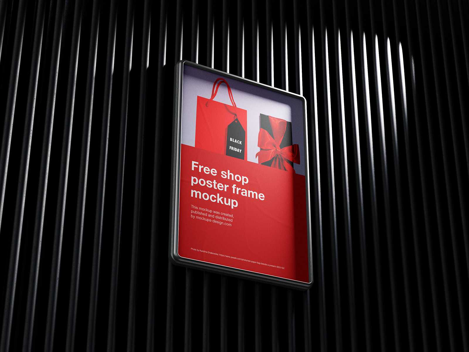 Free dark poster frame mockup - Instant Download