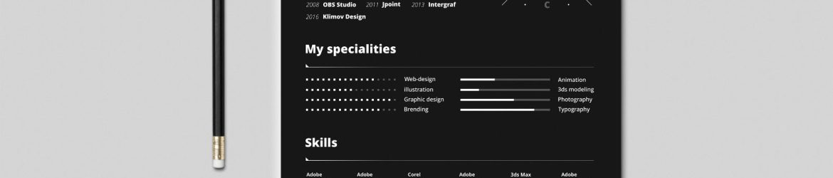 Free Dark Resume Template