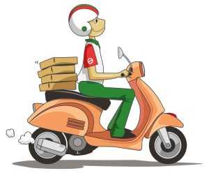 Free Delivery Scooter Vector Illustration (AI)