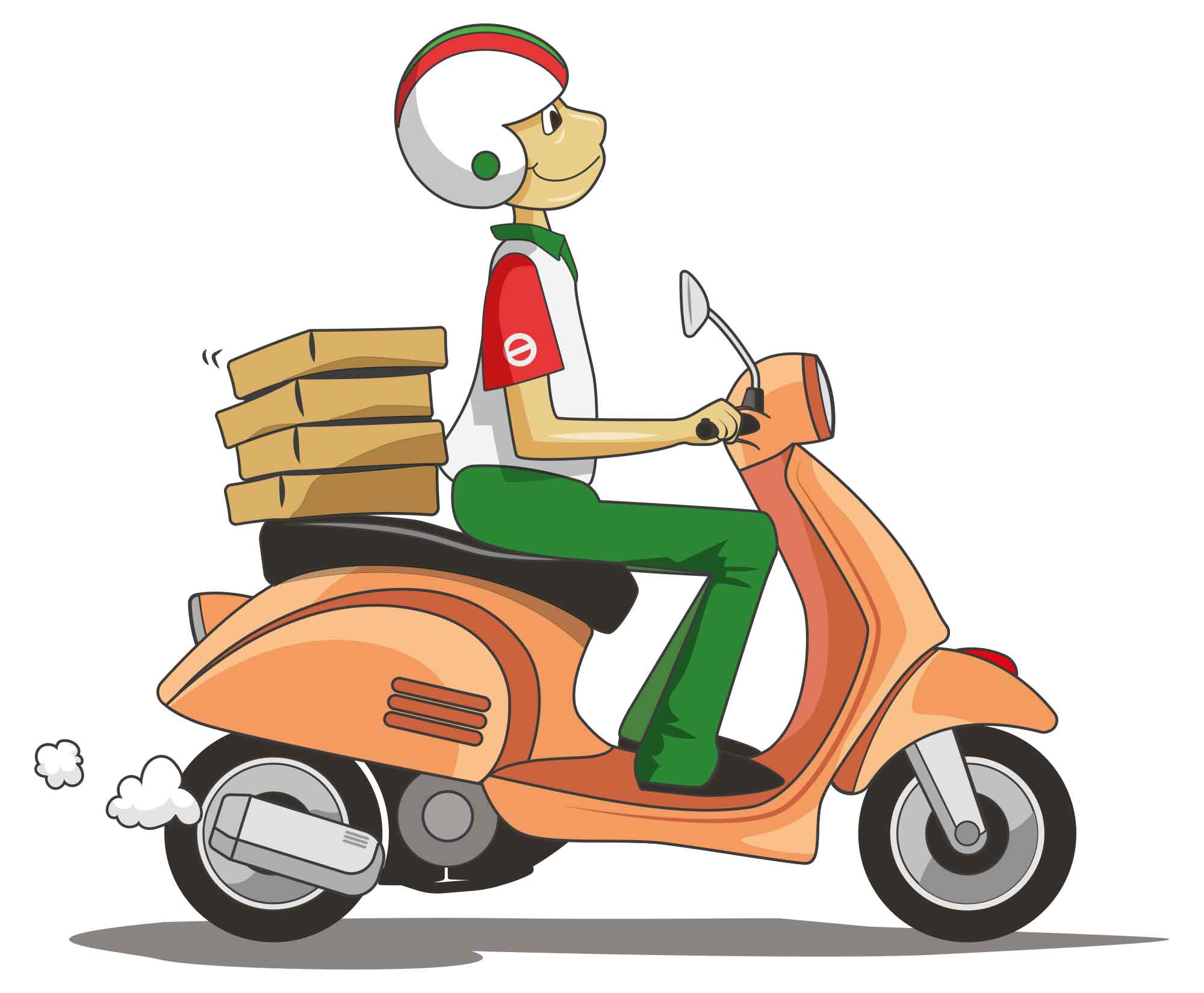 Free Delivery Scooter Vector Illustration (AI)