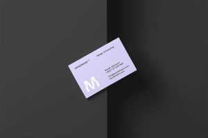 Free Diagonal Business Card Mockup (PSD)