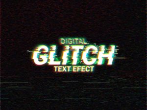 Free Digital Glitch Text Effect (PSD)