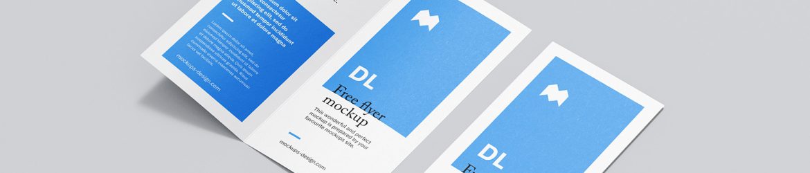 Free DL bi-fold flyer mockup