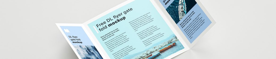 Free DL gate fold flyer mockup