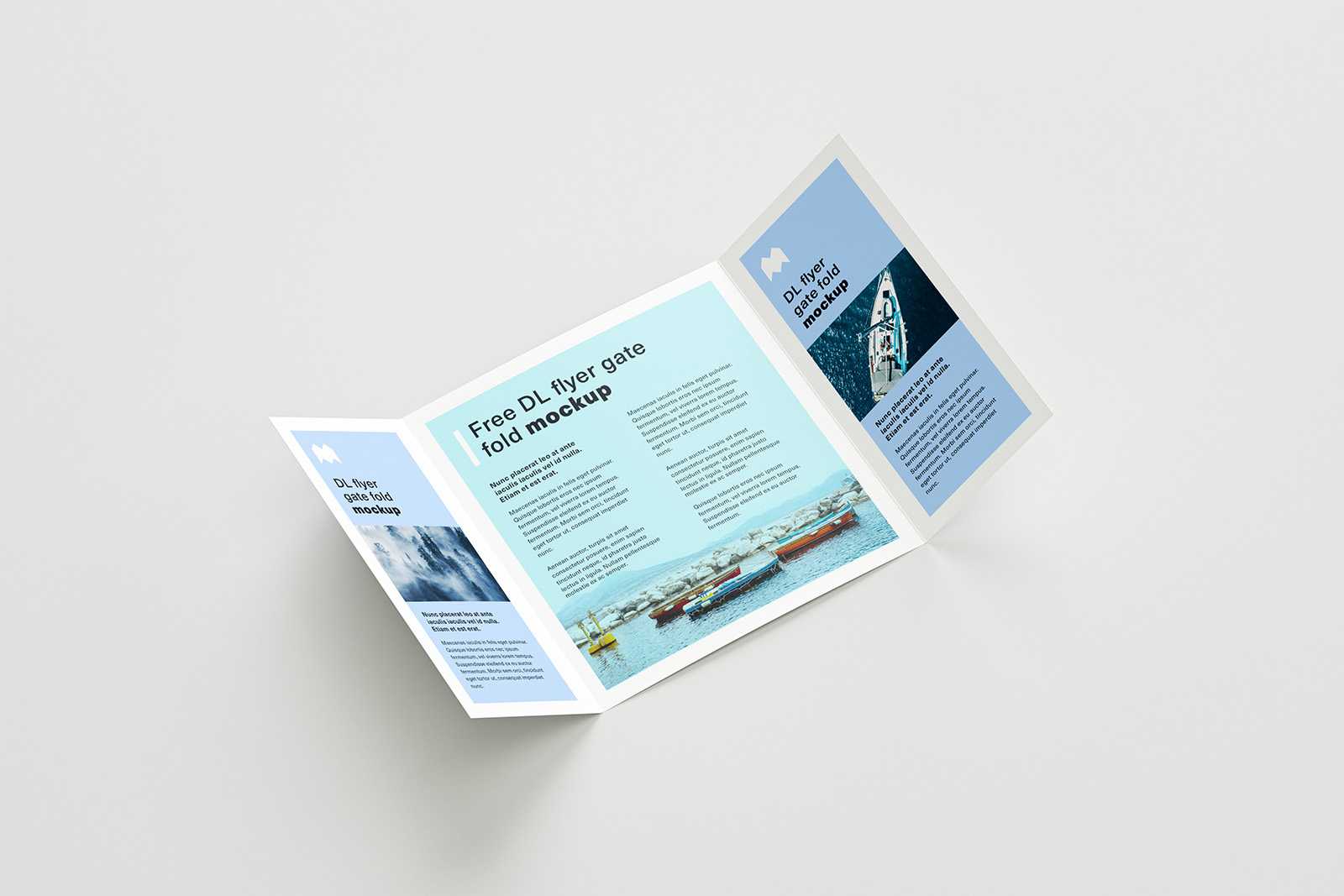 Free DL gate fold flyer mockup