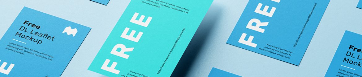 Free DL leaflet grid mockup