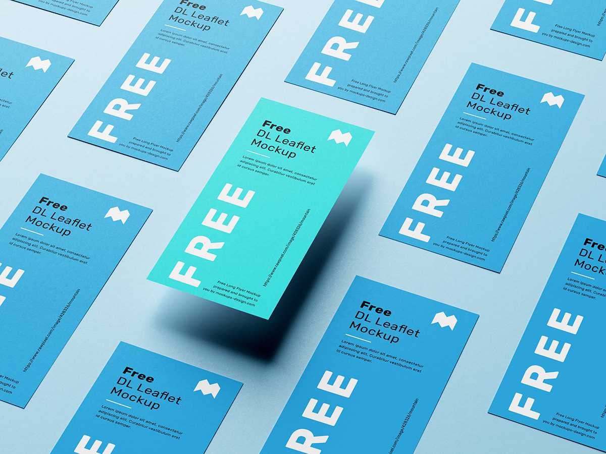 Free DL leaflet grid mockup