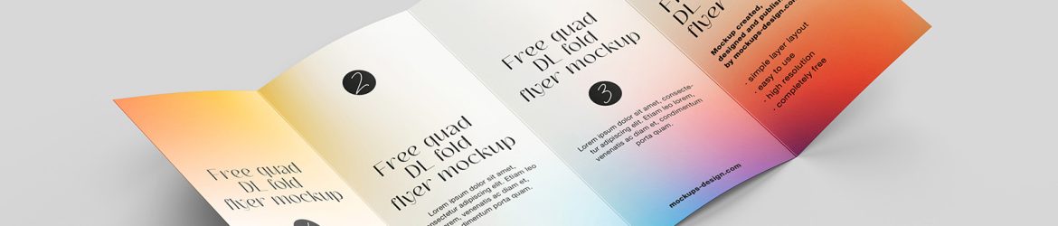 Free DL quad fold flyer mockup Free DL quad fold flyer mockup