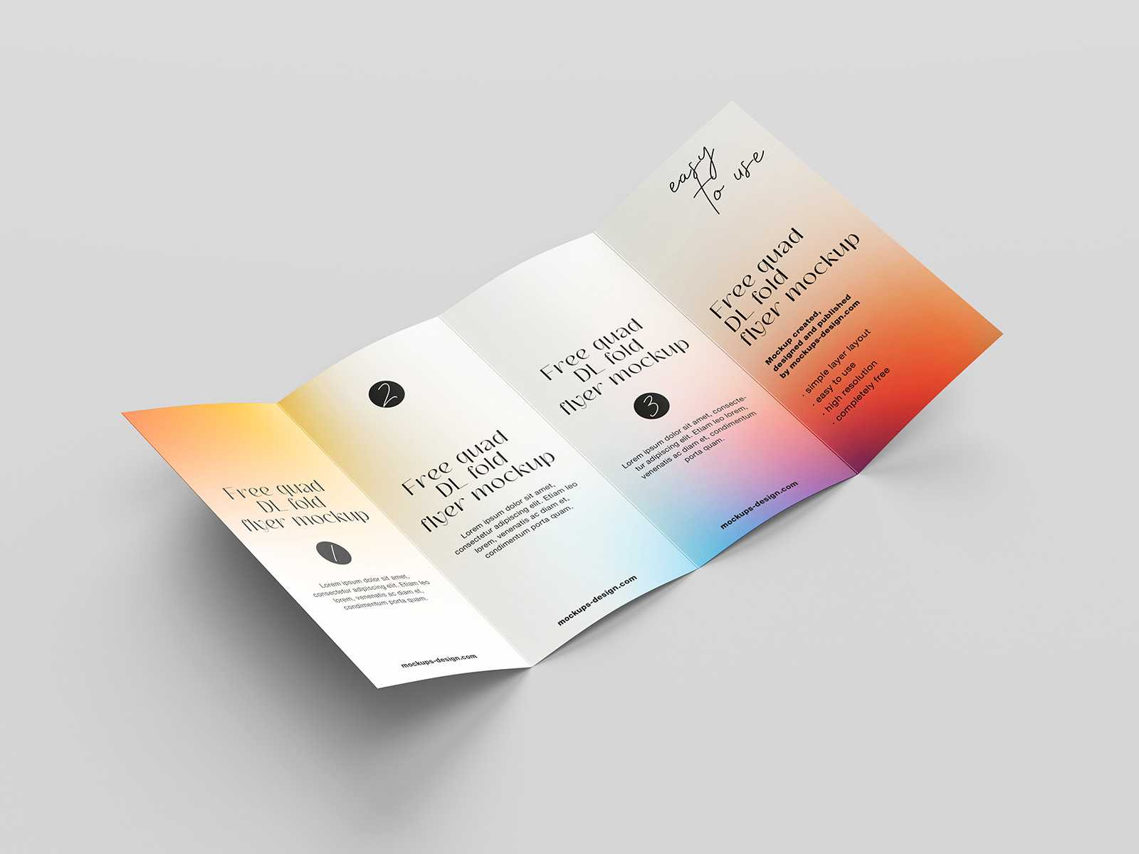 Free DL quad fold flyer mockup