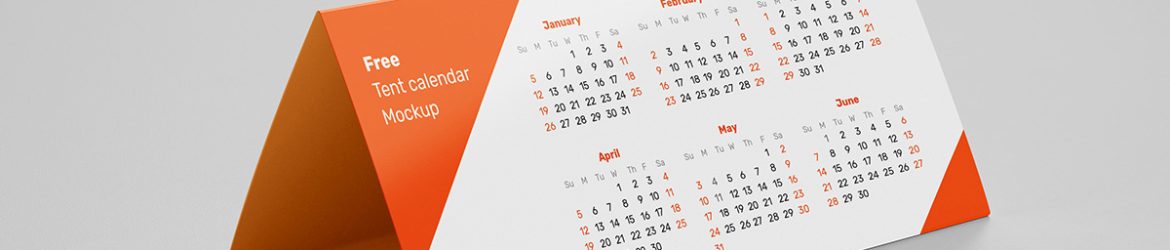 Free DL tent calendar mockup