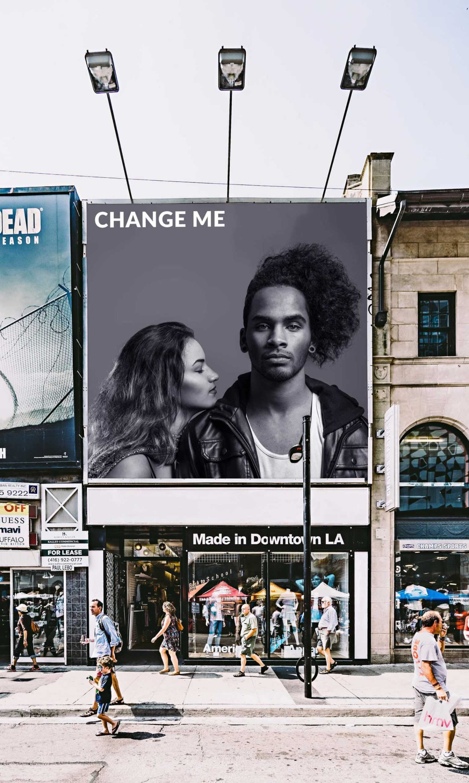 Free Downtown Billboard Mockup