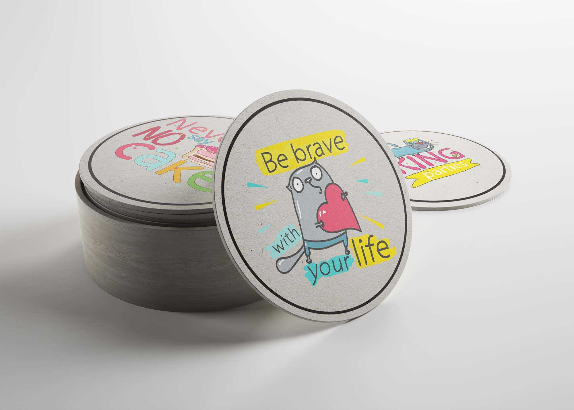Free Drink Coaster Mockup (PSD)