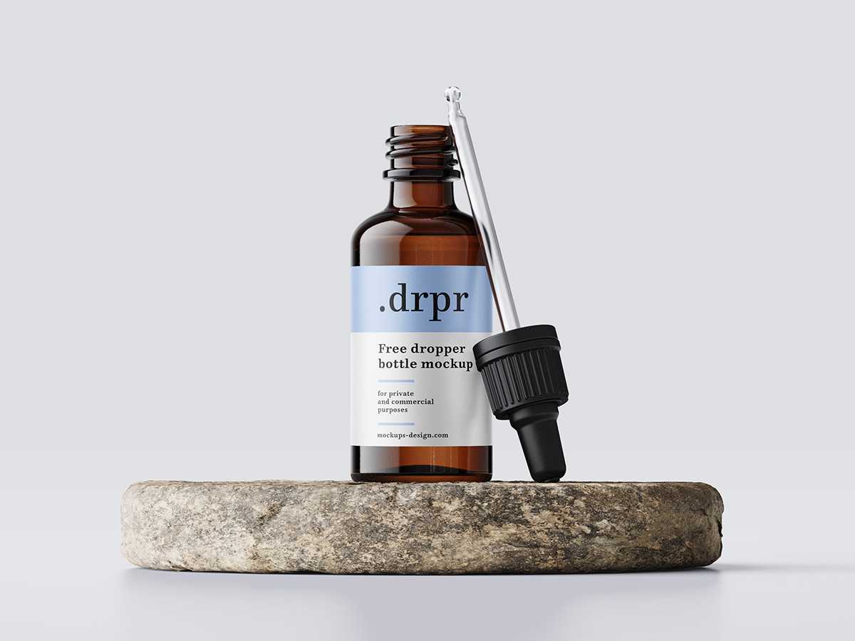 Free dropper bottle mockup