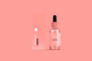 Free Dropper Bottle Packaging Mockup (PSD)