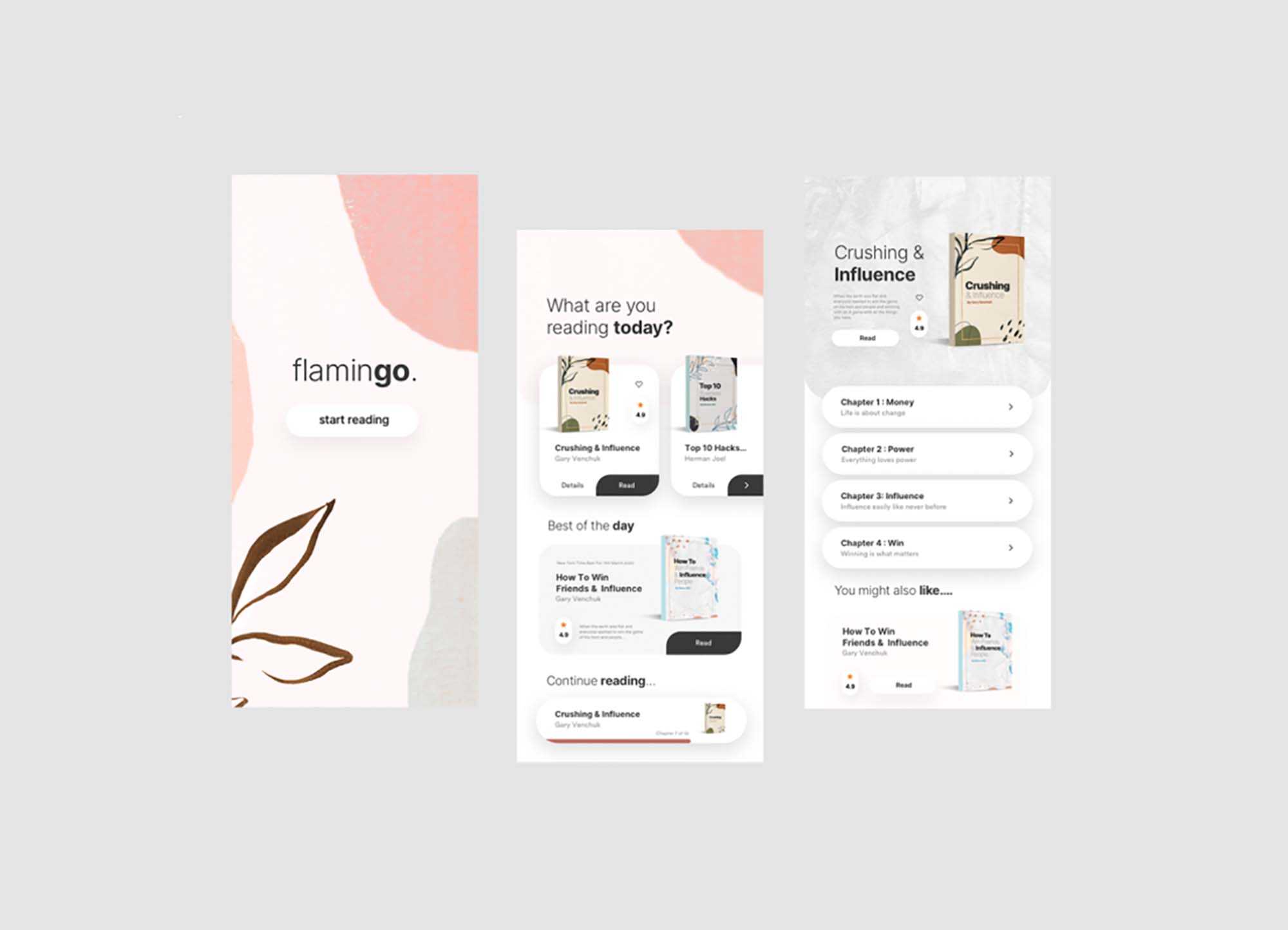 Free Ebook App UI Template (PSD)