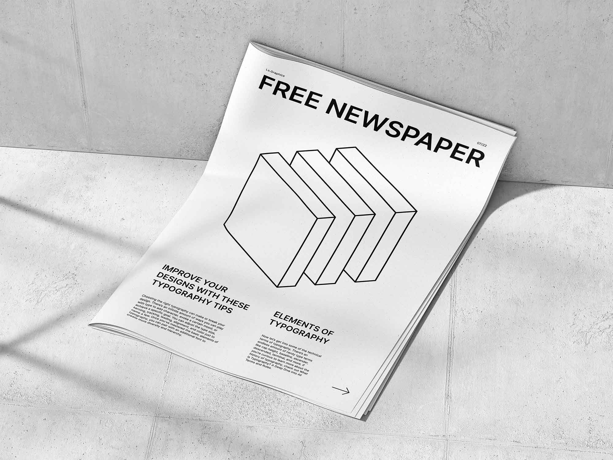 Free Elegant Newspaper Mockup (PSD)