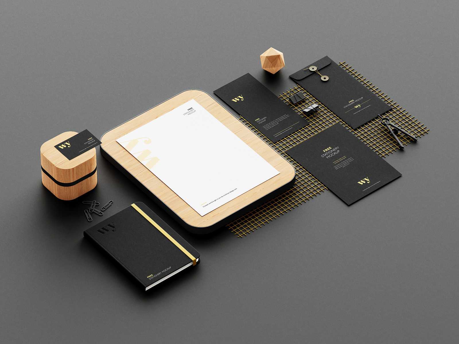 Free elegant stationery mockup