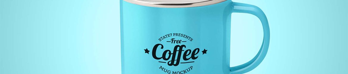 Free Enamel Mug Mockup (PSD)