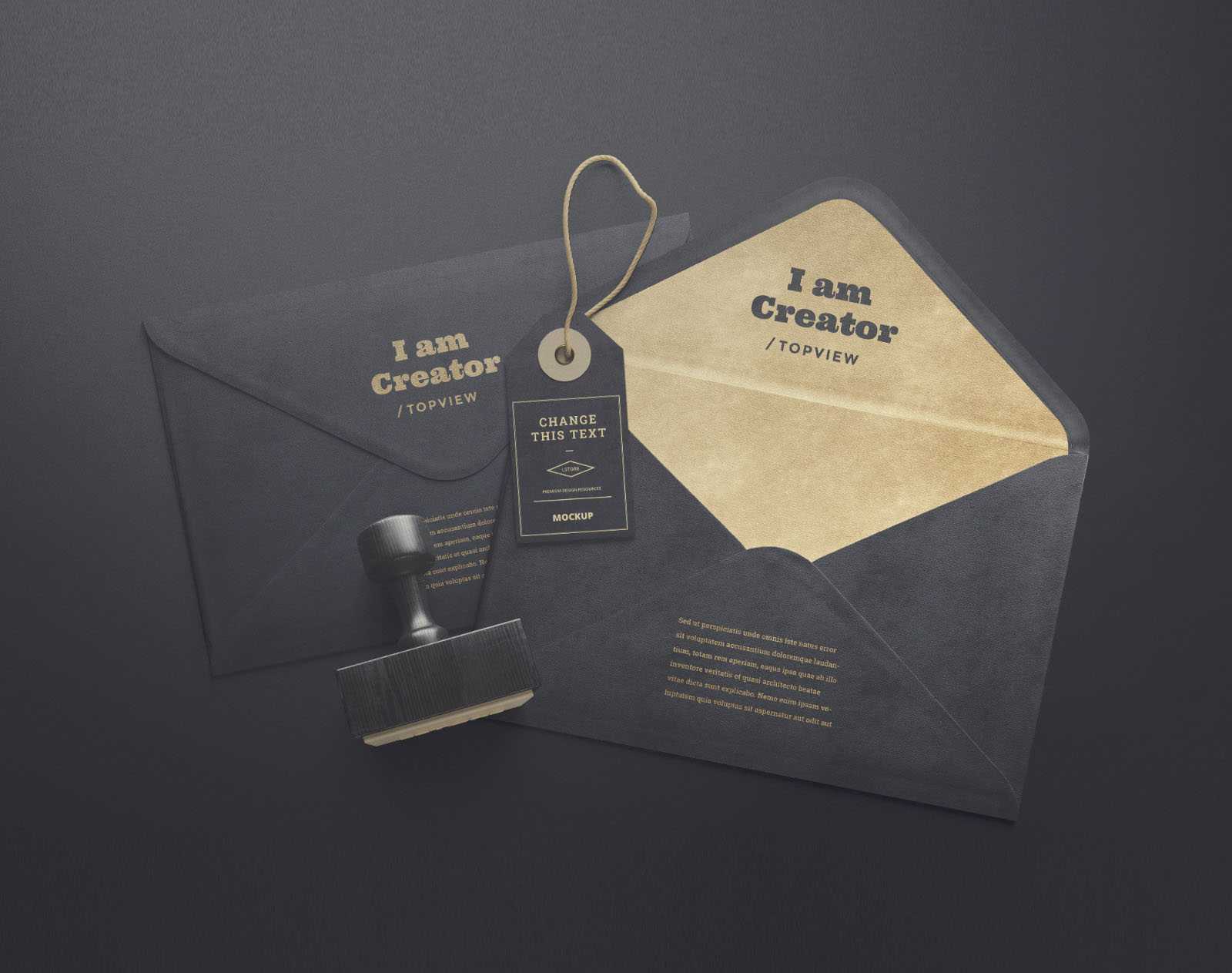 Free Envelope and Tag Mockup PSD