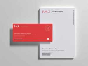Free Envelope with A4 Letterhead Mockup (PSD)