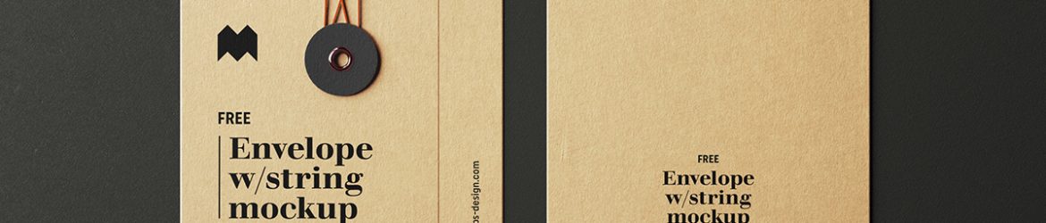 Free envelope with string mockup