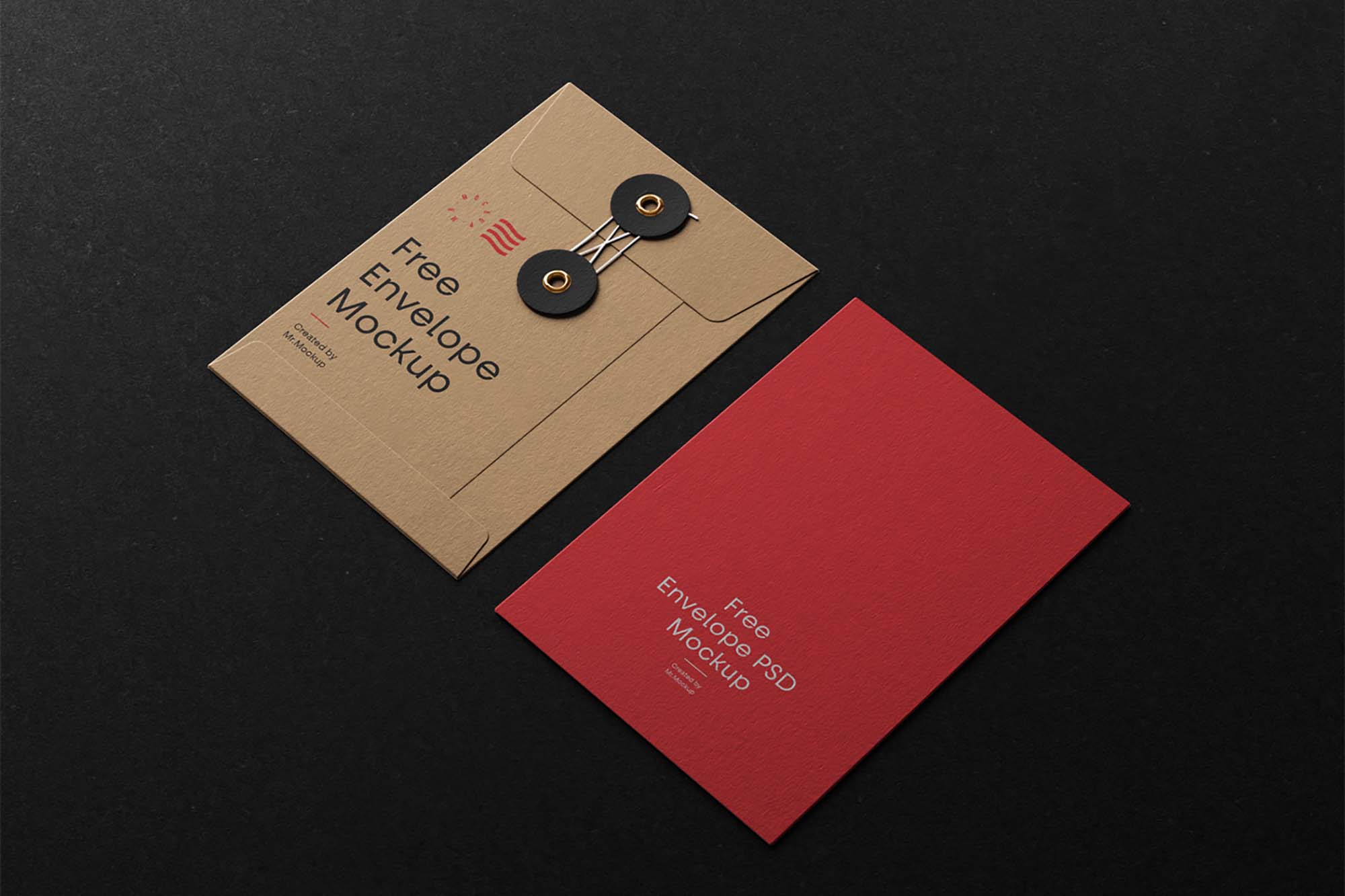 Free Envelope With String Mockup (PSD)