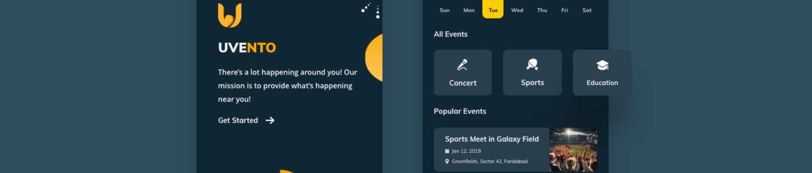 Free Event Manager App Template (XD)