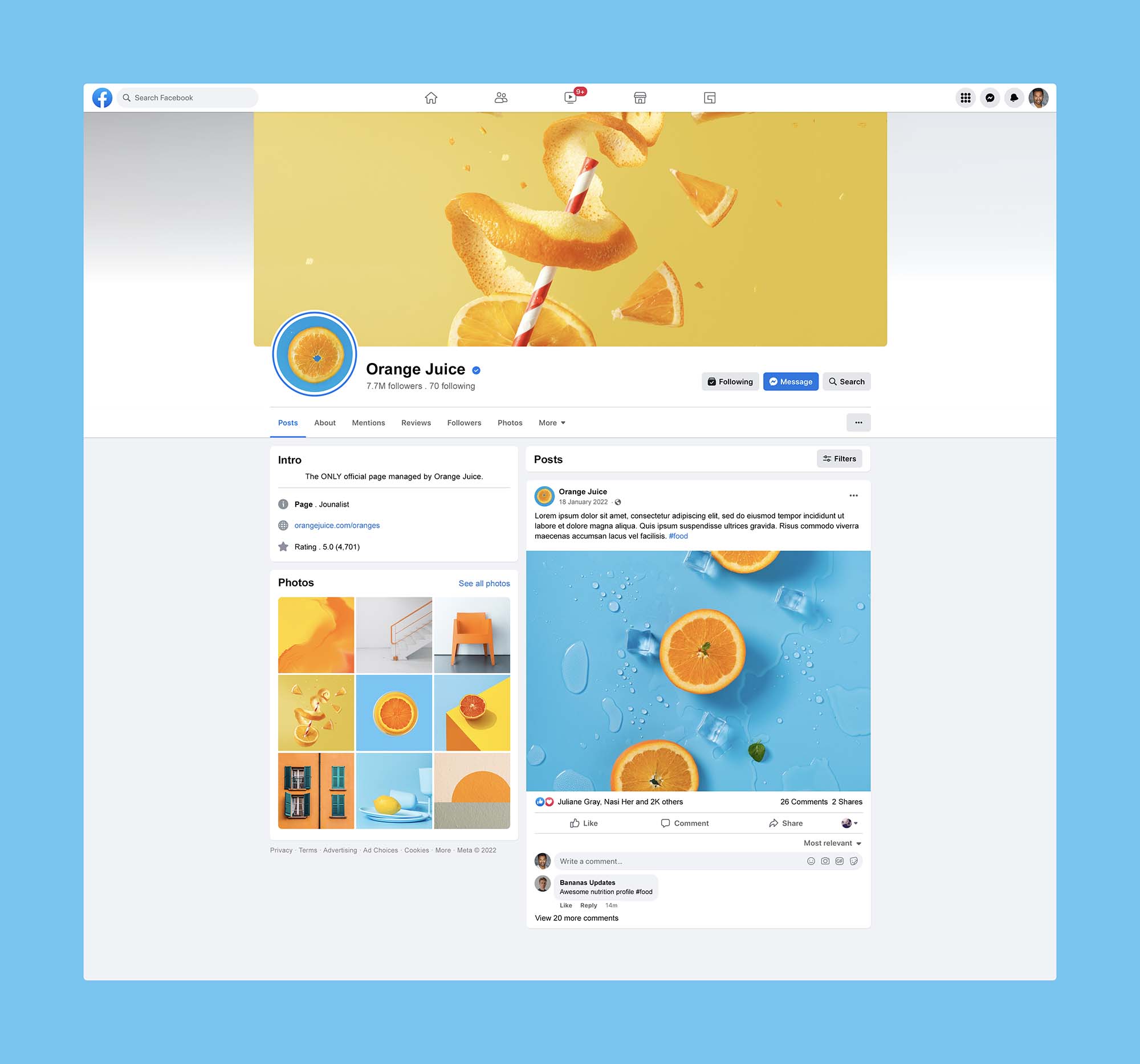 Free Facebook Page Mockup 2022 (PSD)