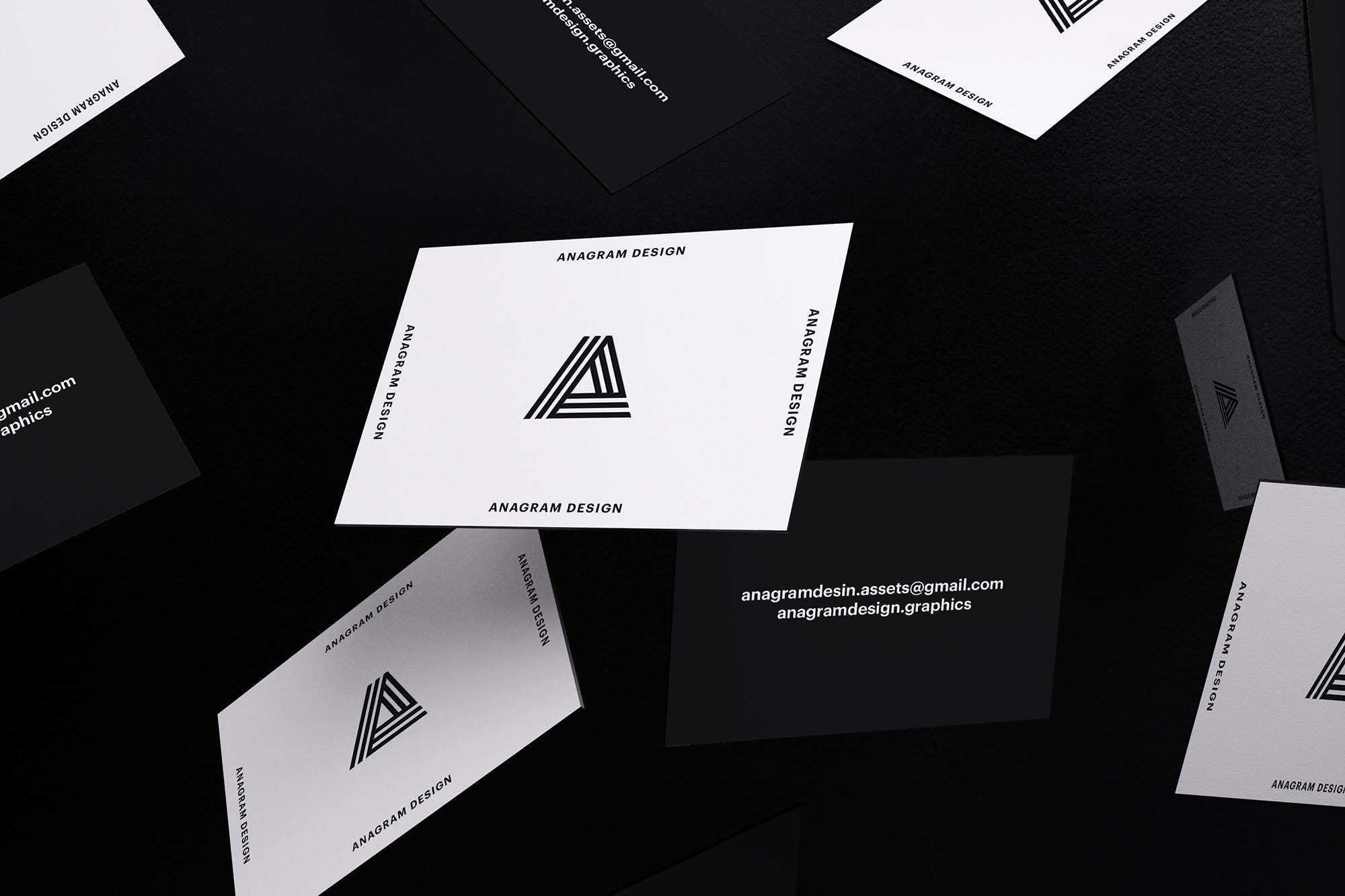 Free Falling Business Cards Mockup (PSD)