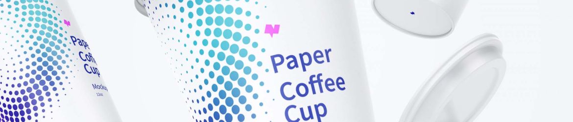 Free Falling Paper Coffee Cups Mockup (PSD)