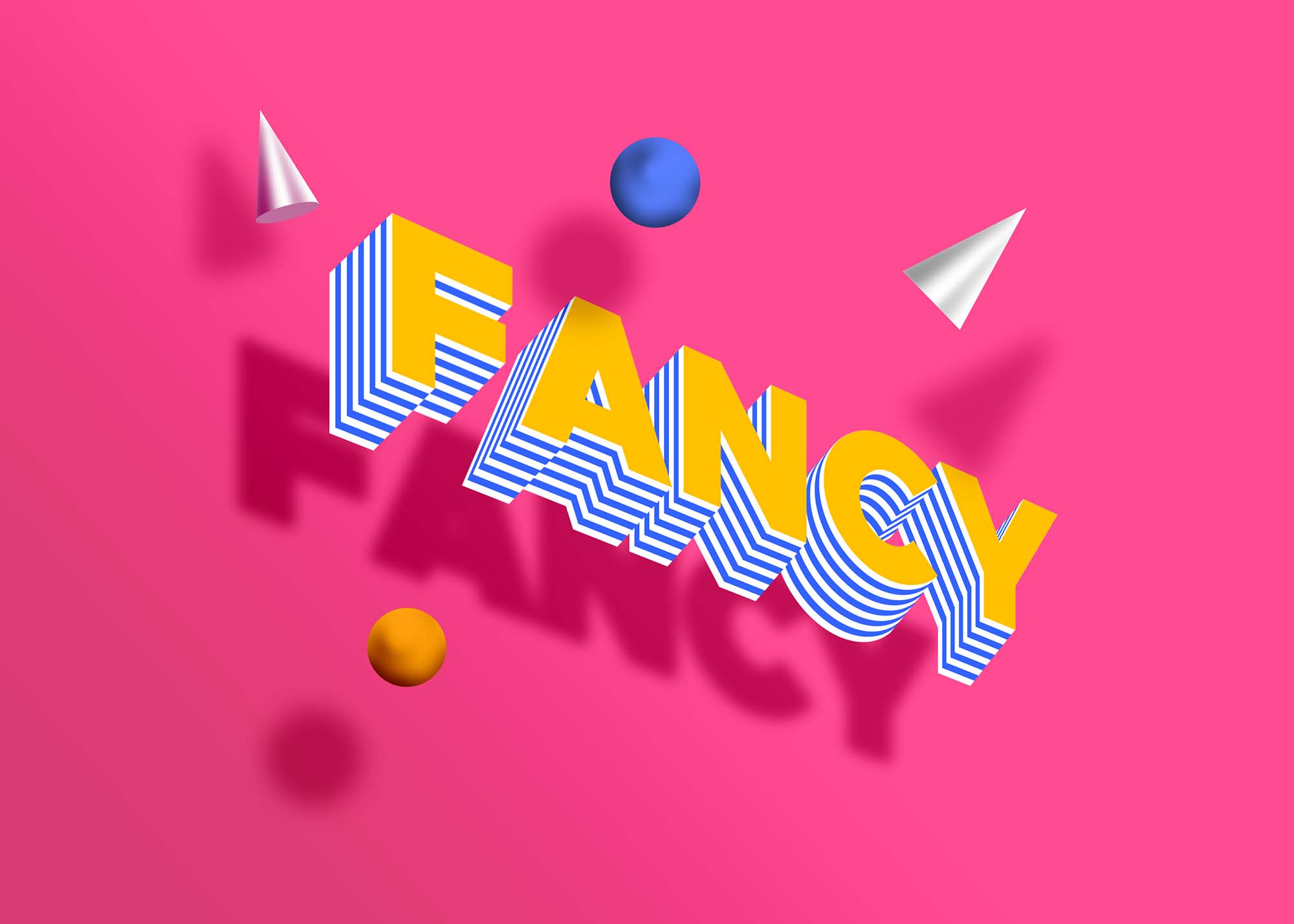 Free Fancy Isometric 3D Text Effect (PSD)