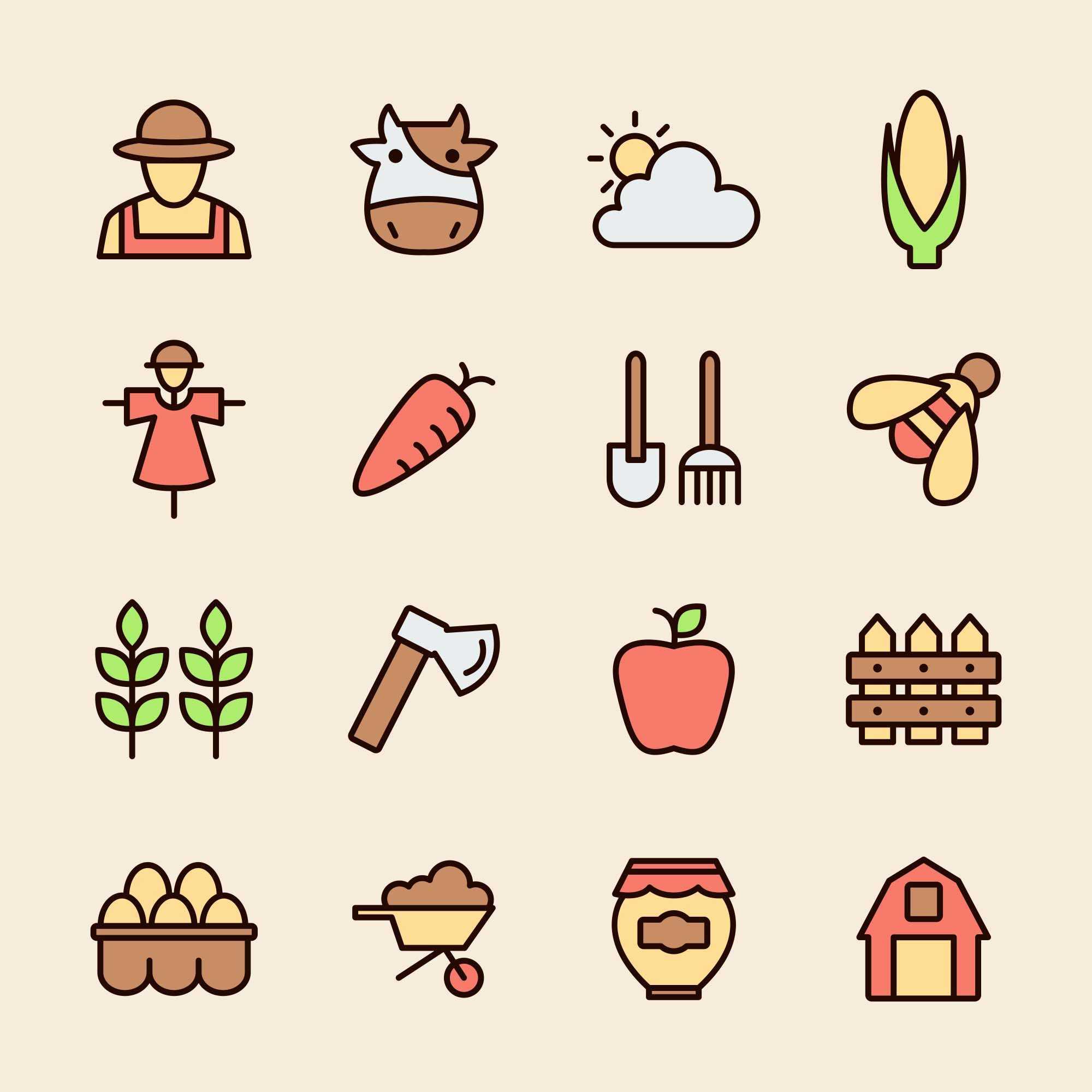 Free Farm Vector Icons (Ai)