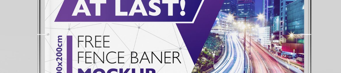 Free Fence Banner Mockup