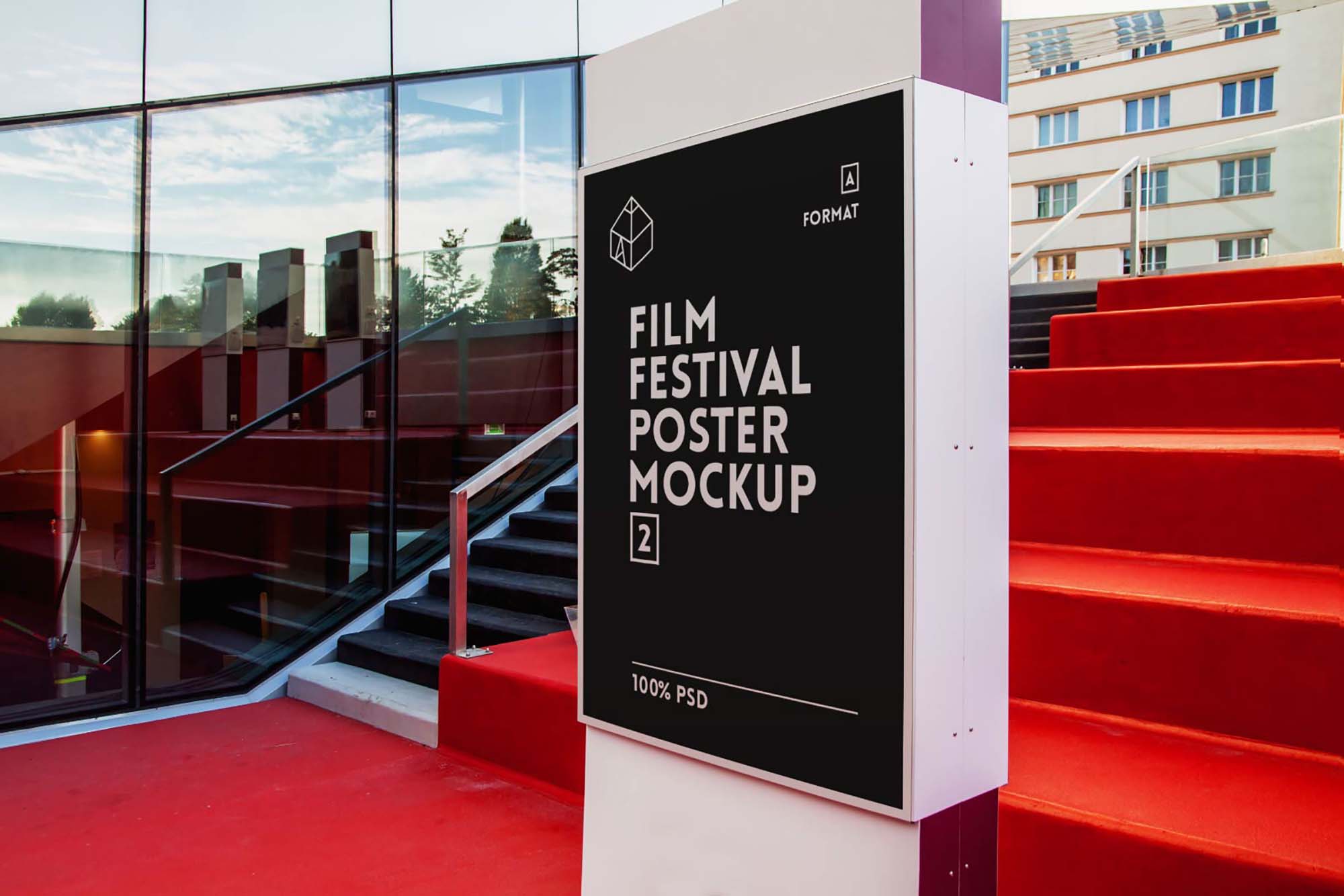Free Film Festival Poster Mockup (PSD)