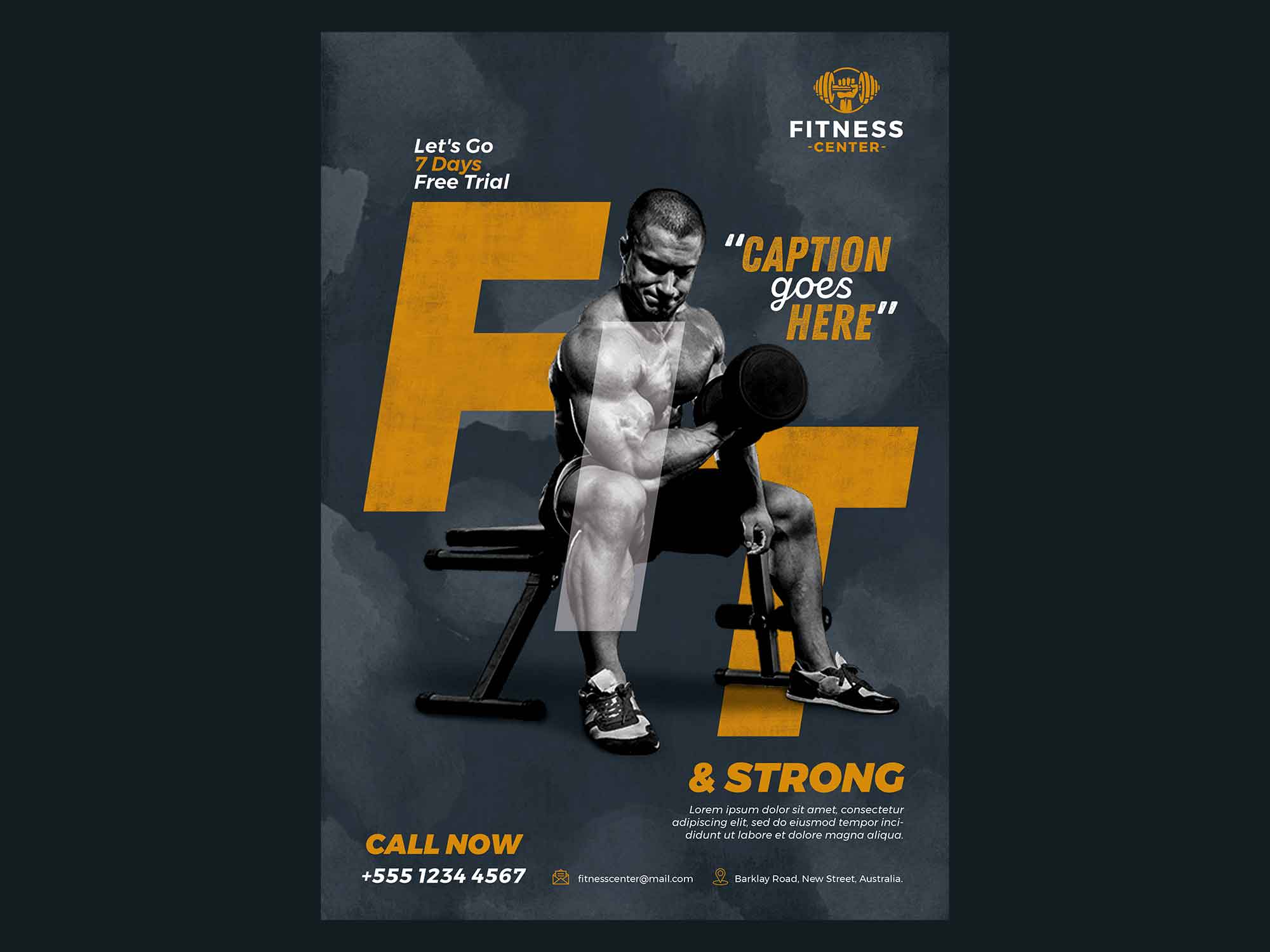 Free Fitness Body Builder Flyer Template (PSD)