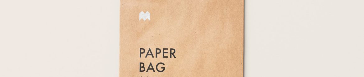Free flattened paper bag mockup
