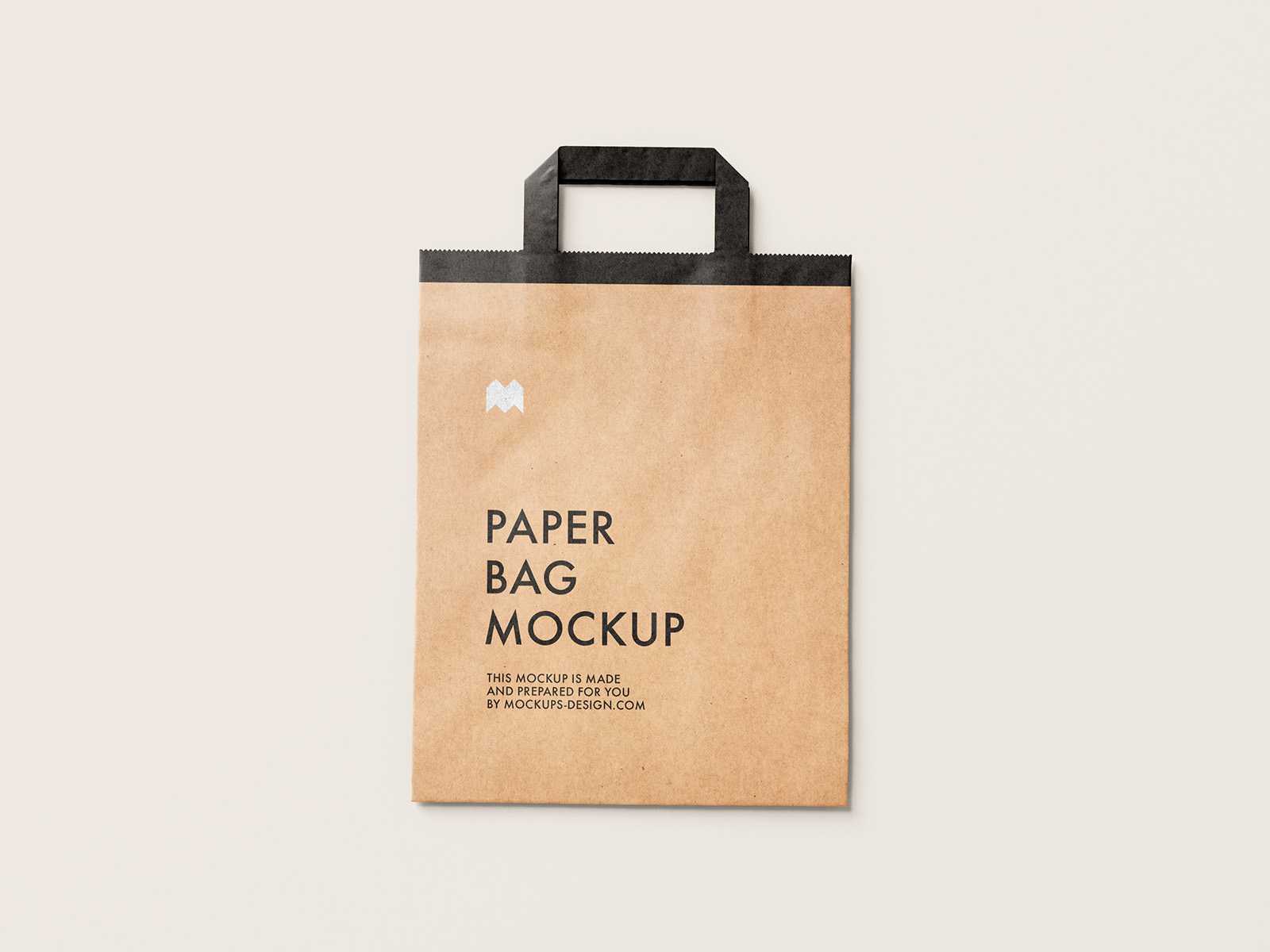 Free flattened paper bag mockup