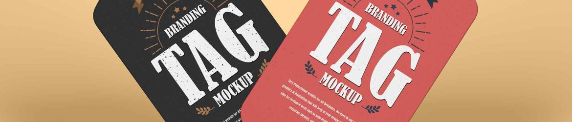 Free Floating Brand Tags Mockup (PSD)