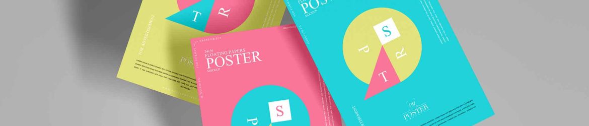 Free Floating Paper Posters Mockup (PSD) Free Floating Paper Posters Mockup (PSD)