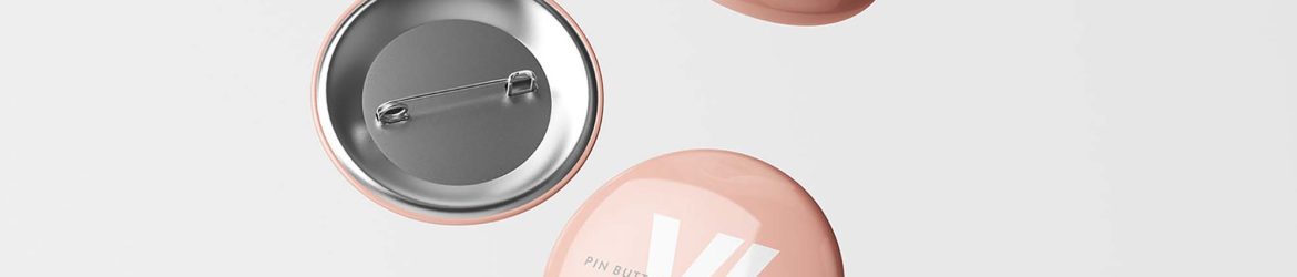 Free Floating Pin Button Badge Mockup (PSD)