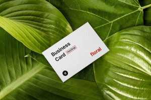 Free Floral Business Card Mockup (PSD)