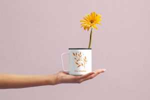 Free Flower Cup Mockup (PSD)