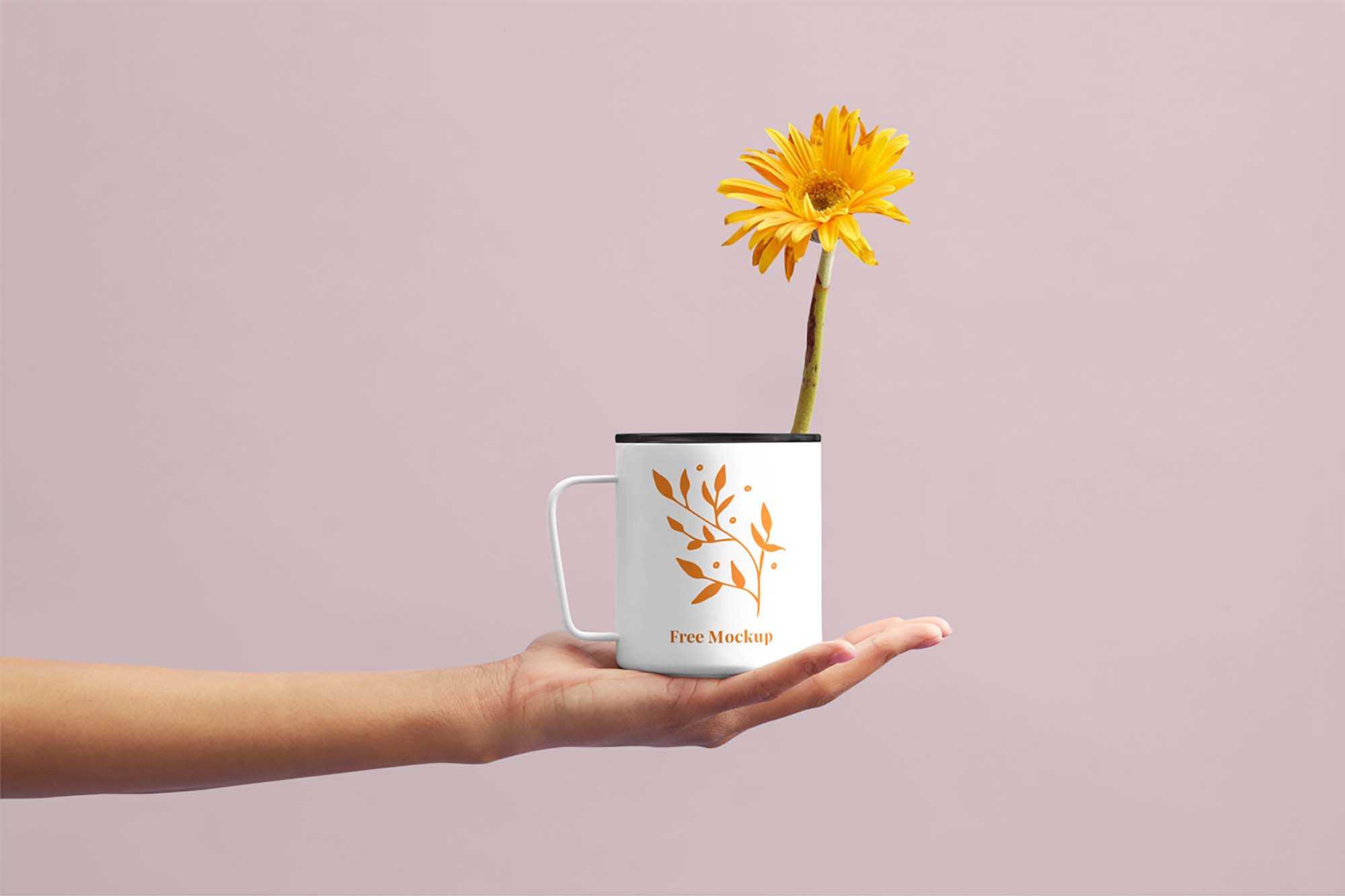 Free Flower Cup Mockup (PSD)