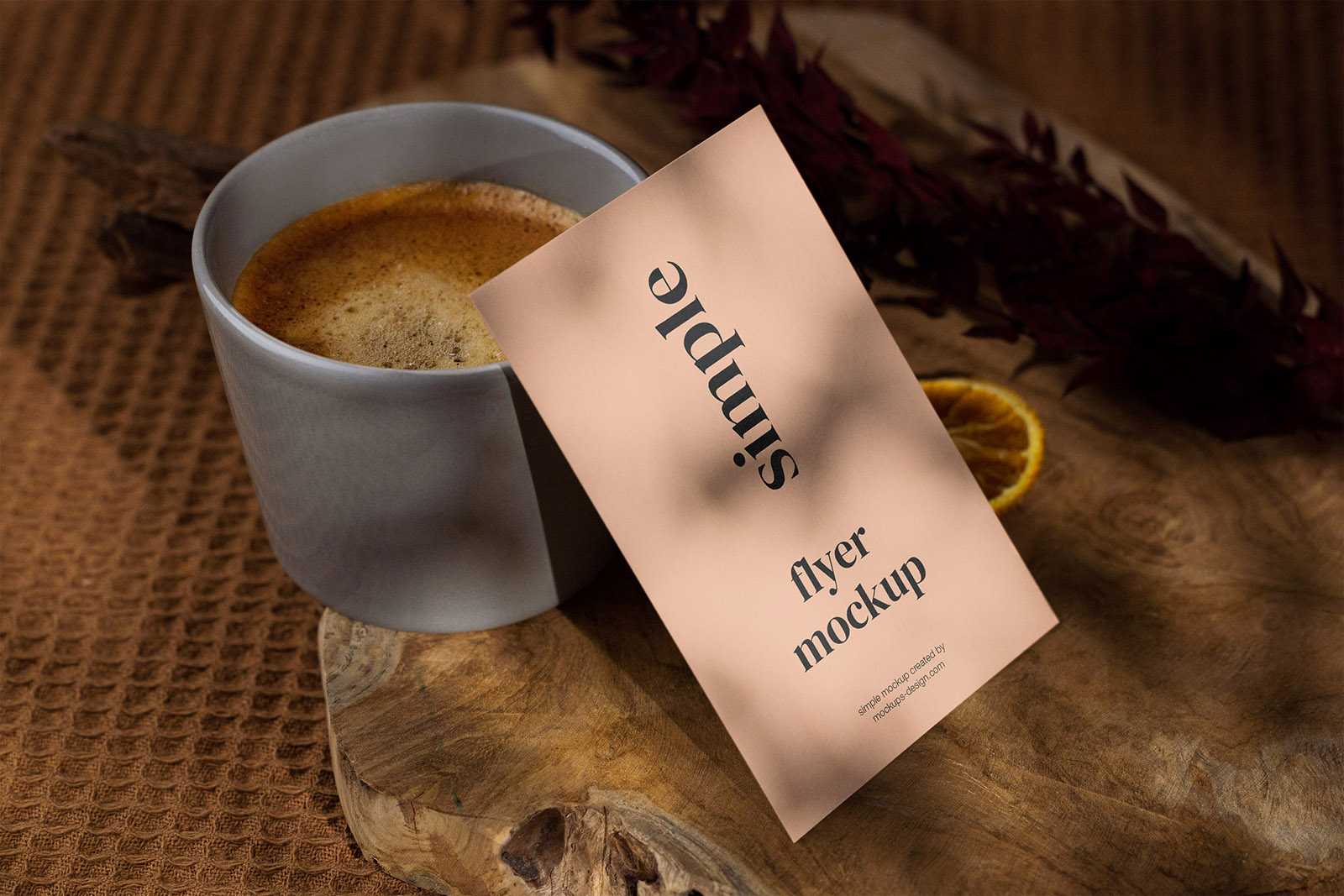 Free flyer with coffee mockup