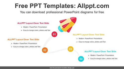 Free Flying Rocket PowerPoint Diagram Template