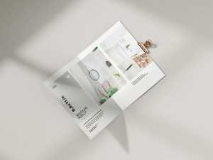 Free folded 8.5 x 11 in brochure mockup